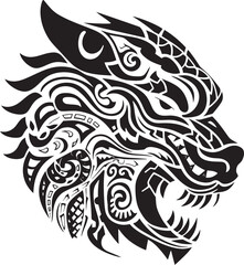 Frontal Dragon Emblem Fantasy Icon Design Detailed Dragon Head Badge Legendary Symbol Artwork