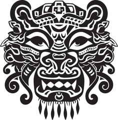 Fantasy Creature Icon Dragon Head Logo Design Detailed Dragon Head Symbol Front View Graphic Art