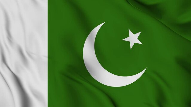 Pakistan flag animation for background in 4k. Happy independence day PAK national flag waving. Patriotism symbol. Flag motion graphics. Flag moving