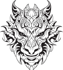 Dragon Head Art Fantasy Symbol Illustration Fantasy Dragon Emblem Vector Design Element