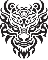 Dragon Head Badge Mythical Emblem Rendering Dragon Head Illustration Fantasy Creature Design