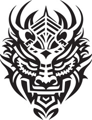Fototapeta premium Front View Dragon Head Icon Detailed Symbol Art Dragon Head Badge Mythical Emblem Rendering