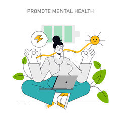 Employee well-being concept. Vector illustration.