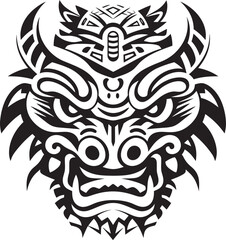 Fantasy Creature Emblem Detailed Dragon Head Design Frontal Dragon Head Icon Iconic Emblem