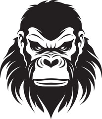 Ape Icon Funky Graphic Design Cartoon Ape Emblem Vector Illustration