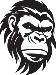 Obraz premium Cartoon Monkey Logo Funky Illustration Funky Ape Badge Character Symbol