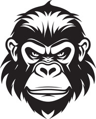 Funky Monkey Icon Graphic Emblem Ape Character Badge Funky Design © ROHIT