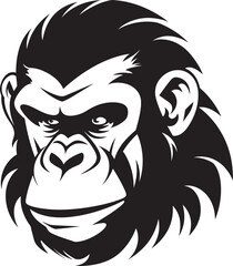 Funky Ape Face Logo Cartoon Symbol Cartoon Monkey Icon Vector Art