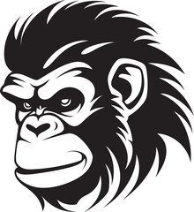 Funky Ape Badge Character Illustration Ape Head Logo Funky Graphic Design