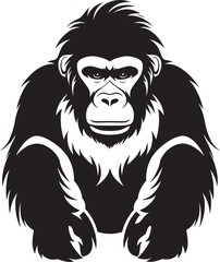 Funky Ape Badge Character Design Ape Head Logo Vector Illustration