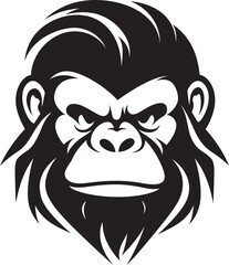 Cartoon Ape Icon Funky Style Funky Ape Badge Character Design