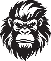 Fototapeta premium Ape Head Logo Vector Illustration Funky Monkey Icon Graphic Design