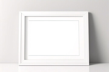 Fototapeta premium Diseño interior escandinavo de sala de estar con consola de madera, anillos en la pared, marco de póster simulado, flores en jarrón y elegantes accesorios personales 