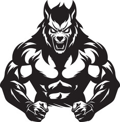 Predatory Wolf Symbol Iconic Design Ancient Guardian Wolf Leader Vector Illustration