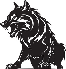 Lone Alpha Wolf Icon Predatory Design Giant Spirit Wolf Symbol Vector Graphic