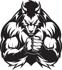 Giant Alpha Wolf Artwork Predatory Design Predatory Wolf Symbol Vector Emblem