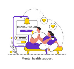 Tech-Assisted Health Flat Vector illustration.