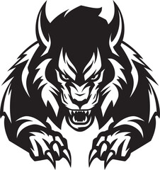 Fototapeta premium Ancient Guardian Wolf Icon Vector Illustration Alpha Predator Wolf Design Predatory Icon