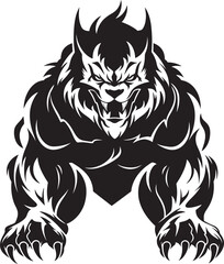Predatory Wolf Leader Icon Predatory Icon Lone Alpha Wolf Design Vector Graphic