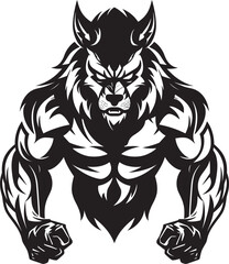 Wild Beast Logo Predatory Symbol Ancient Guardian Wolf Badge Vector Illustration