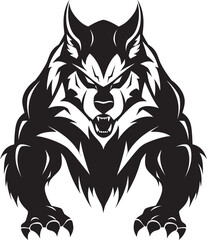 Howling Wolf Illustration Predator Emblem Giant Alpha Wolf Icon Vector Design