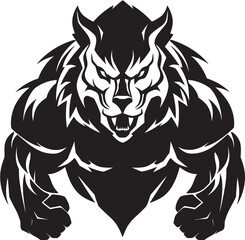 Arctic Predator Wolf Symbol Emblem Design Ancient Guardian Wolf Badge Vector Illustration