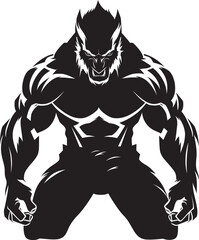 Fototapeta premium Alpha Predator Wolf Logo Predatory Icon Massive Alpha Wolf Design Vector Graphic