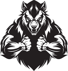 Ancient Guardian Wolf Badge Vector Illustration Alpha Predator Wolf Logo Predatory Icon