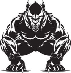 Alpha Predator Wolf Icon Predatory Design Ferocious Wolf Artwork Vector Graphic