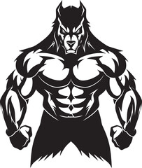 Lone Alpha Wolf Icon Vector Graphic Giant Spirit Wolf Badge Predatory Emblem