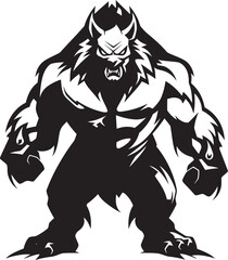Obraz premium Predatory Wolf Design Iconic Graphic Alpha Predator Wolf Badge Vector Icon