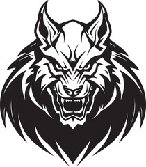 Predatory Wolf Symbol Predatory Emblem Ancient Guardian Wolf Badge Vector Icon