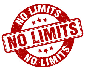 no limits stamp. no limits label. round grunge sign