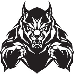 Fototapeta premium Ancient Guardian Wolf Badge Vector Icon Alpha Predator Wolf Design Vector Illustration
