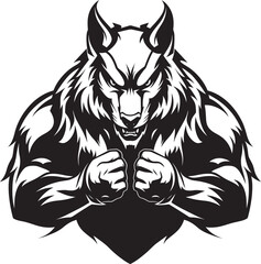 Roaming Wolf Symbol Vector Emblem Legendary Alpha Wolf Badge Predatory Emblem