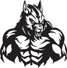Fearless Sentinel Wolf Logo Vector Illustration Enigmatic Wolf Icon Predator Symbol