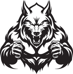 Savage Grace Stunning Giant Wolf Icon Artwork Alpha Leader Majestic Wolf Vector Logo Creation