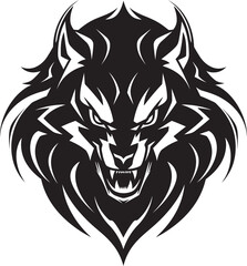 Wild Wolf Icon Vector Graphic Howling Wolf Badge Predator Design