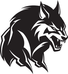 Majestic Guardian Wolf Badge Predator Design Arctic Sentinel Wolf Logo Vector Illustration