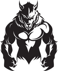 Legendary Guardian Wolf Logo Vector Illustration Stealthy Alpha Wolf Icon Predator Symbol