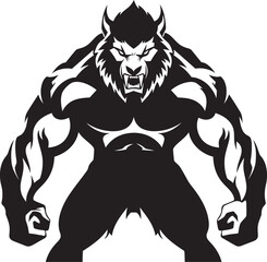 Stealthy Hunter Wolf Logo Predator Design Night Stalker Wolf Icon Vector Illustration