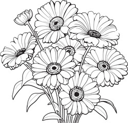 Floral Bliss Exquisite Gerbera Icon Artwork Nature’s Gem Gerbera Flower Vector Logo