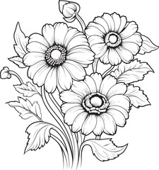 Radiant Flower Gerbera Vector Logo Petal Magic Gerbera Flower Design