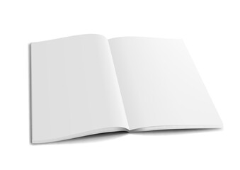 Realistic 3D Perspective Blank Clear Opened Magazine Mock Up