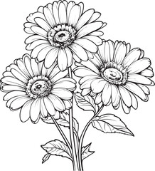 Nature’s Gem Gerbera Flower Icon Petal Magic Gerbera Vector Art