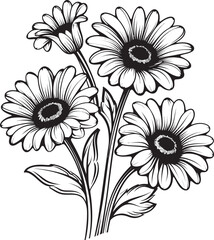 Blossom Radiance Gerbera Flower Logo Stylish Gerbera Elegant Icon Design