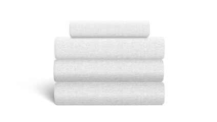 White Soft Towels Stack Isolated On White Back