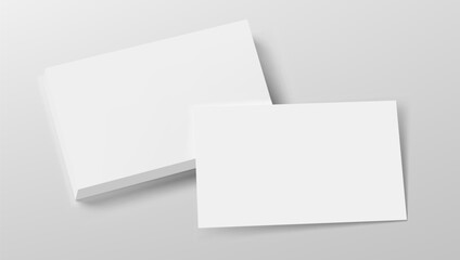 3D Business Cards Stack Isolated On White Back