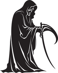 Radiant Grim Reaper Fun Cartoon Logo Sweet Grim Reaper Cute Doodle Design