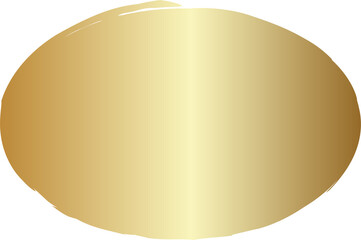 Gold oval brush painted ink stamp